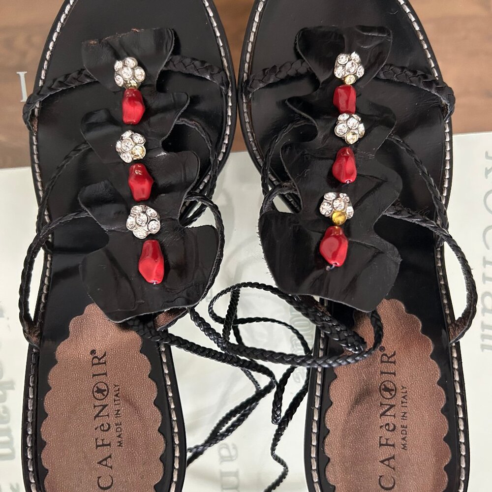 CafèNoir  Black Jeweled Heels